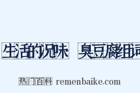 生活的况味·臭豆腐组词是什么意思的图片